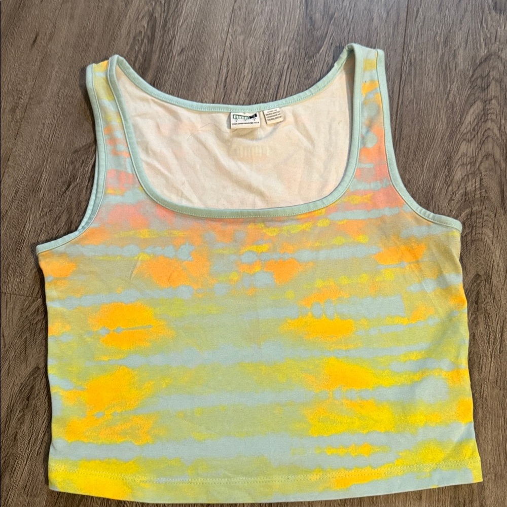 Puma White and Light Blue Tank Top